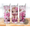 Pink Highland cow tumbler, Cute floral cow mug, Rustic farm-themed tumbler

